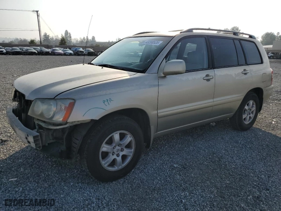 2001 Toyota Highlander with VIN JTEGF21A210021848, listed as a Copart auction lot 43208535 with 161,563 mi miles and Salvage Title. Bid and sale history available at carsss.com. Image 1.