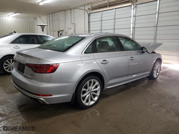 2019 Audi A4 Premium Plus with VIN WAUENAF42KA057138, listed as a Copart auction lot 80618104 with 61,106 mi miles and Salvage Title. Bid and sale history available at carsss.com. Image 3.