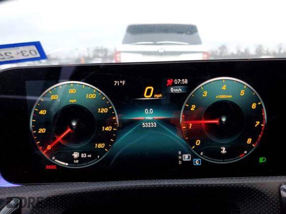 2021 Mercedes-Benz A 220 with VIN W1K3G4EB1MJ290281, listed as a Copart auction lot 42483265 with 53,233 mi miles and Salvage Title. Bid and sale history available at DreamBid. Image 9.