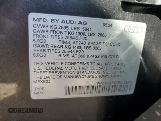 2024 Audi Q5 S line Premium Plus with VIN WA1E2AFY3R2102696, listed as a Copart auction lot 46238485 with 4,754 mi miles and Salvage title. Bid and sale history available at DreamBid. Image 15.