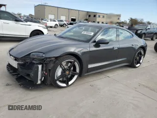 2021 Porsche Taycan with VIN WP0AA2Y11MSA17347, listed as a Copart auction lot 84180054 with 10,876 mi miles and Salvage Title. Bid and sale history available at DreamBid. Image 1.