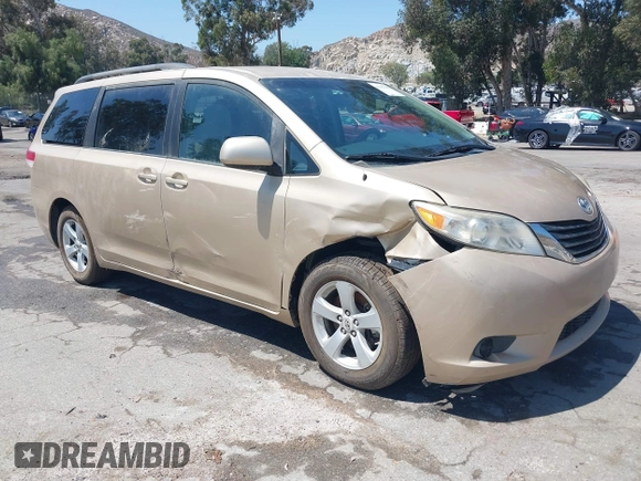 2012 Toyota Sienna LE AAS with VIN 5TDKK3DC5CS186077, listed as a IAAI auction lot 40265988 with 130,888 mi miles and . Bid and sale history available at DreamBid. Image 1.