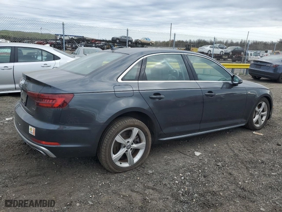 2019 Audi A4 Premium with VIN WAUDNAF45KA030818, listed as a Copart auction lot 53670475 with 55,800 mi miles and Salvage Title. Bid and sale history available at carsss.com. Image 3.