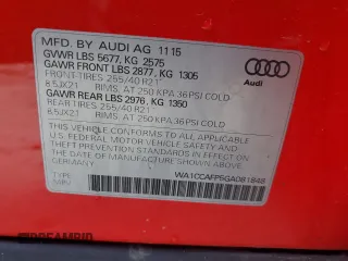 2016 Audi SQ5 Premium Plus with VIN WA1CCAFP5GA081848, listed as a Copart auction lot 46763623 with 95,045 mi miles. Bid and sale history available at carsss.com. Image 13.