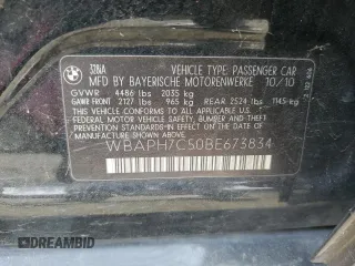 2011 BMW 3 Series 328i с VIN WBAPH7C50BE673834, выставлен на аукционе Copart как лот 51879015 с пробегом 165 666 миль миль и Списание • Salvage title. История ставок и продаж доступна на DreamBid. Изображение 12.