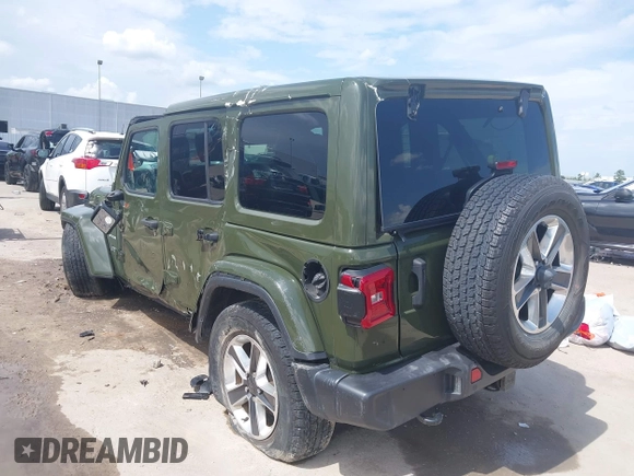 2022 Jeep Wrangler Unlimited Sahara Altitude with VIN 1C4HJXEG3NW194042, listed as a IAAI auction lot 42643314 with 32,091 mi miles and . Bid and sale history available at DreamBid. Image 3.