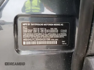 2017 BMW X1 sDrive28i with VIN WBXHU7C35H5H35194, listed as a Copart auction lot 47400983 with 80,312 mi miles. Bid and sale history available at carsss.com. Image 14.