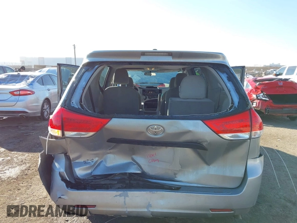 2013 Toyota Sienna L with VIN 5TDZK3DC8DS399346, listed as a IAAI auction lot 41312294 with 160,332 mi miles and . Bid and sale history available at DreamBid. Image 6.