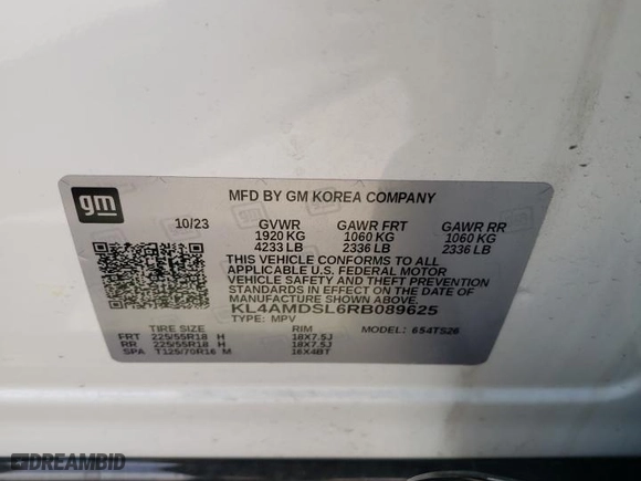 2024 Buick Encore GX Sport Touring with VIN KL4AMDSL6RB089625, listed as a Copart auction lot 52916915 with 15,980 mi miles and Clean Title. Bid and sale history available at carsss.com. Image 13.