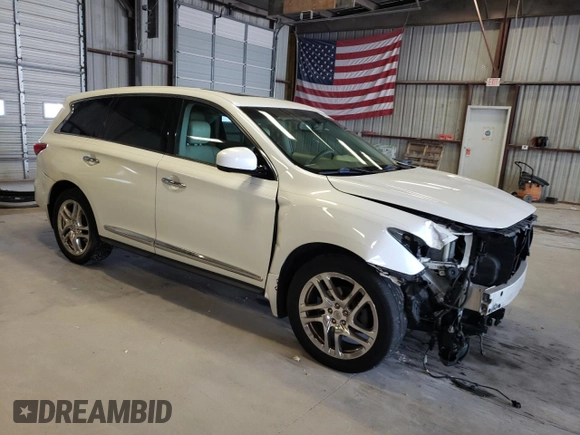 2013 Infiniti JX35 with VIN 5N1AL0MMXDC312206, listed as a Copart auction lot 70903834 with 170,425 mi miles and Salvage Title. Bid and sale history available at carsss.com. Image 4.