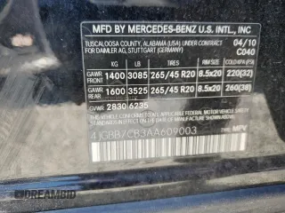 2010 Mercedes-Benz M 550 with VIN 4JGBB7CB3AA609003, listed as a Copart auction lot 75758754 with 156,166 mi miles and Clean Title. Bid and sale history available at DreamBid. Image 13.