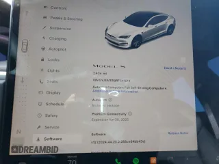 2024 Tesla Model S с VIN 5YJSA1E59RF541014, выставлен на аукционе Copart как лот 86646114 с пробегом 7 404 миль миль и Списание • Salvage title. История ставок и продаж доступна на DreamBid. Изображение 9.