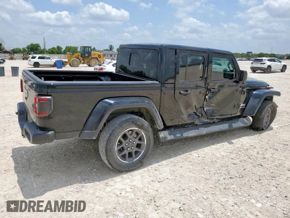 2020 Jeep Gladiator Overland with VIN 1C6HJTFG9LL217966, listed as a Copart auction lot 59424545 with 61,407 mi miles and Salvage title. Bid and sale history available at DreamBid. Image 3.
