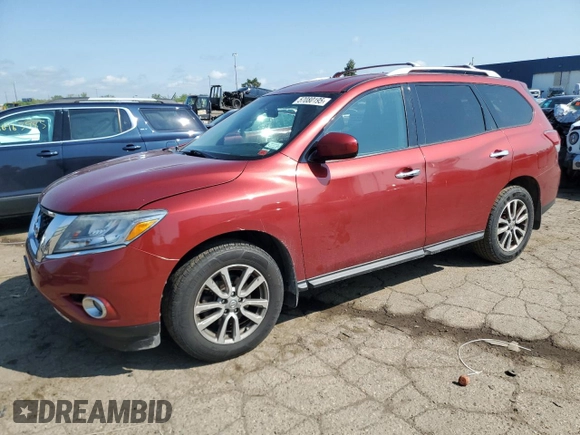 2016 Nissan Pathfinder SV z VIN 5N1AR2MM4GC657374, wystawiony jako Copart lot #57080195 z przebiegiem 92 296 mil mil oraz Czysty tytuł • Clean title. Historia ofert i sprzedaży dostępna na DreamBid. Obrazek 1.