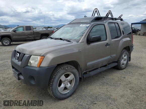 2005 Nissan Xterra S z VIN 5N1AN08W75C655725, wystawiony jako Copart lot #59374805 z przebiegiem 189 376 mil mil oraz Czysty tytuł • Clean title. Historia ofert i sprzedaży dostępna na DreamBid. Obrazek 1.