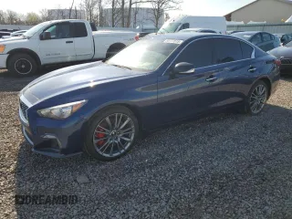 2018 Infiniti Q50 RED SPORT 400 with VIN JN1FV7AR0JM481270, listed as a Copart auction lot 53777515 with 42,555 mi miles and Clean Title. Bid and sale history available at carsss.com. Image 1.