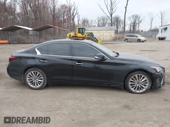 2021 Infiniti Q50 Luxe with VIN JN1EV7BR7MM752310, listed as a IAAI auction lot 41883293 with 20,268 mi miles and . Bid and sale history available at carsss.com. Image 12.