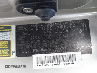 2013 Kia Optima LX z VIN KNAGM4A79D5380077, wystawiony jako IAAI lot #42286648 z przebiegiem 97 152 mil mil oraz . Historia ofert i sprzedaży dostępna na DreamBid. Obrazek 9.