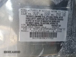 2022 Nissan Kicks S with VIN 3N1CP5BV2NL474902, listed as a Copart auction lot 88274805 with Not Provided miles and Non Repairable. Bid and sale history available at DreamBid. Image 14.