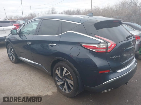 2017 Nissan Murano S with VIN 5N1AZ2MH5HN123437, listed as a IAAI auction lot 41805861 with 104,863 mi miles and . Bid and sale history available at DreamBid. Image 3.