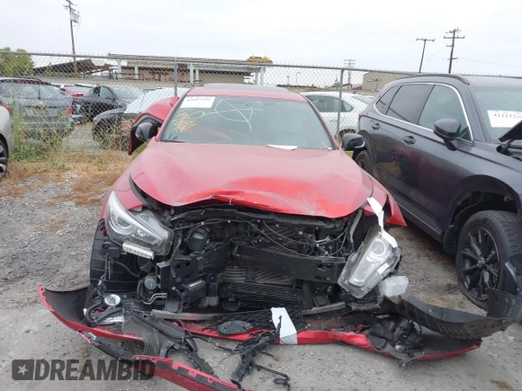 2021 Infiniti Q50 Red Sport 400 with VIN JN1FV7DP7MM850432, listed as a IAAI auction lot 42057935 with 15,936 mi miles and . Bid and sale history available at DreamBid. Image 13.