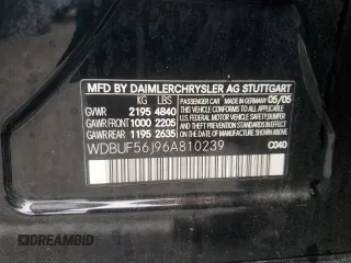 2006 Mercedes-Benz E 350 with VIN WDBUF56J96A810239, listed as a Copart auction lot 50740995 with 84,791 mi miles and Salvage Title. Bid and sale history available at DreamBid. Image 14.