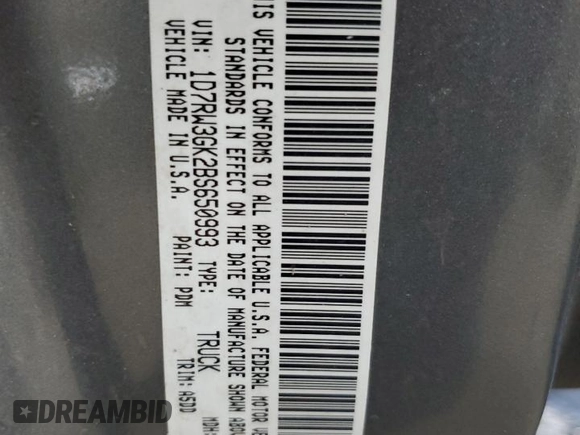 2011 Ram Dakota Big Horn with VIN 1D7RW3GK2BS650993, listed as a Copart auction lot 72217494 with 92,507 mi miles and Salvage Title. Bid and sale history available at carsss.com. Image 14.