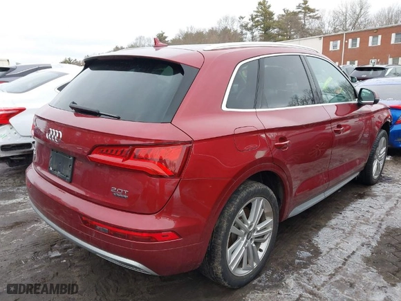 2018 Audi Q5 Premium Plus with VIN WA1BNAFY6J2243258, listed as a IAAI auction lot 41512590 with 53,823 mi miles. Bid and sale history available at carsss.com. Image 4.