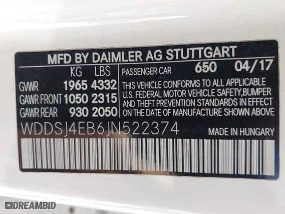 2018 Mercedes-Benz CLA with VIN WDDSJ4EB6JN522374, listed as a IAAI auction lot 42074130 with 109,921 mi miles. Bid and sale history available at carsss.com. Image 9.