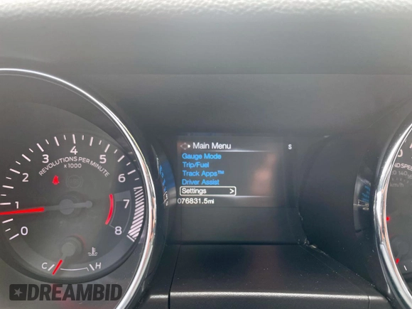 2015 Ford Mustang GT with VIN 1FA6P8CF0F5413364, listed as a Copart auction lot 57213505 with 76,831 mi miles and Clean Title. Bid and sale history available at DreamBid. Image 8.