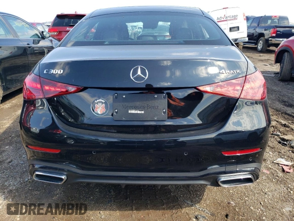 2024 Mercedes-Benz C 300 with VIN W1KAF4HB8RR156396, listed as a Copart auction lot 48219474 with 2,573 mi miles and Salvage Title. Bid and sale history available at DreamBid. Image 6.