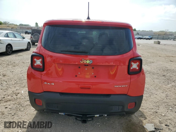 2019 Jeep Renegade Sport with VIN ZACNJBAB6KPJ88838, listed as a Copart auction lot 62315985 with 53,697 mi miles and Salvage title. Bid and sale history available at DreamBid. Image 6.