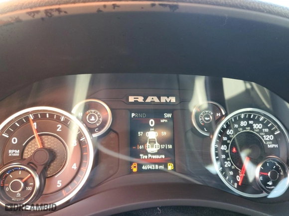 2023 Ram 3500 Tradesman with VIN 3C63RRGL6PG652013, listed as a Copart auction lot 44026575 with 46,943 mi miles and Salvage Title. Bid and sale history available at carsss.com. Image 9.