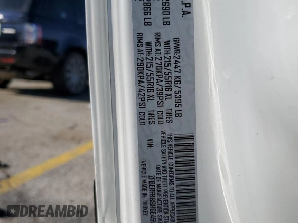 2017 Ram ProMaster City Cargo Van Tradesman SLT with VIN ZFBERFBB8H6E45100, listed as a Copart auction lot 51050325 with 133,805 mi miles and Clean Title. Bid and sale history available at carsss.com. Image 13.