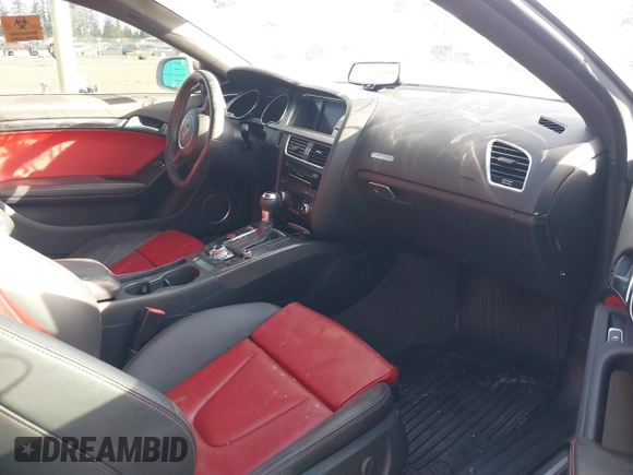 2014 Audi S5 Prestige with VIN WAUVGAFR1EA038798, listed as a IAAI auction lot 41682255 with 54,966 mi miles. Bid and sale history available at carsss.com. Image 5.
