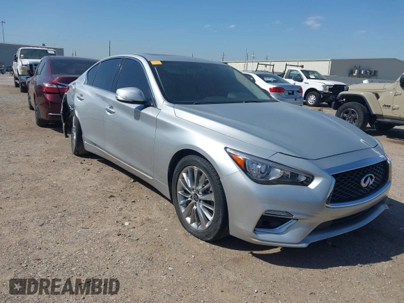 2020 Infiniti Q50 Luxe with VIN JN1EV7AP2LM202821, listed as a IAAI auction lot 41985144 with 112,024 mi miles and . Bid and sale history available at DreamBid. Image 1.