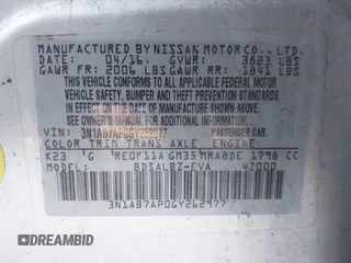2016 Nissan Sentra S with VIN 3N1AB7AP0GY262977, listed as a IAAI auction lot 41901900 with 121,022 mi miles. Bid and sale history available at carsss.com. Image 9.