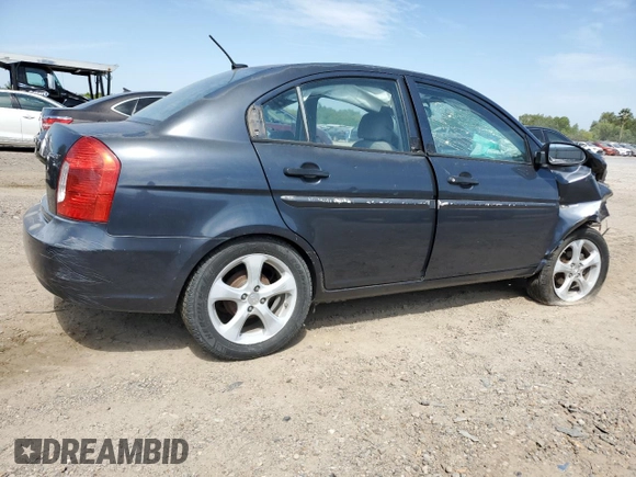 2008 Hyundai Accent GLS with VIN KMHCN46C98U243362, listed as a Copart auction lot 53572565 with 192,980 mi miles and Salvage title. Bid and sale history available at DreamBid. Image 3.