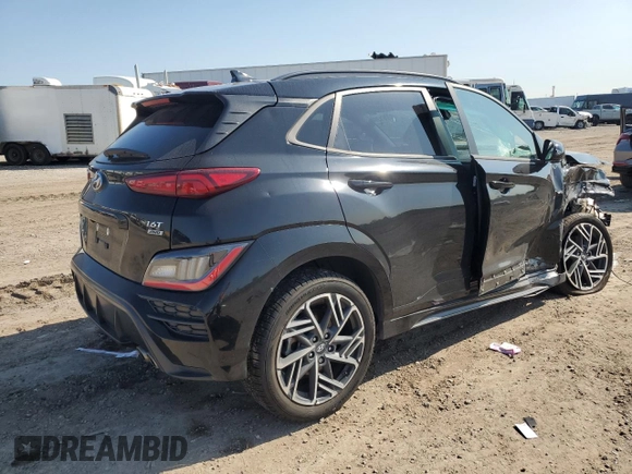2022 Hyundai Kona N Line with VIN KM8K3CA34NU840854, listed as a Copart auction lot 80281394 with 62,671 mi miles and Salvage Title. Bid and sale history available at carsss.com. Image 3.