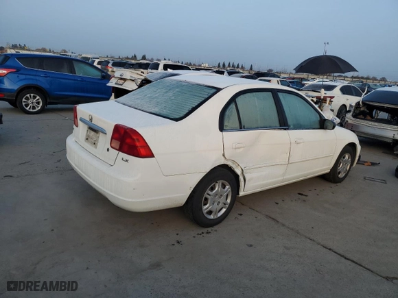 2002 Honda Civic LX with VIN 2HGES16662H554905, listed as a Copart auction lot 84060634 with 181,341 mi miles and Salvage Title. Bid and sale history available at carsss.com. Image 3.