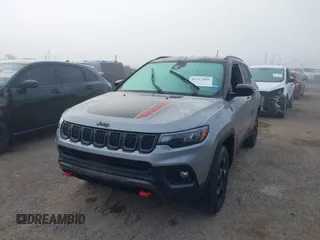 2024 Jeep Compass Trailhawk with VIN 3C4NJDDN3RT579212, listed as a IAAI auction lot 41227587 with 6,329 mi miles and . Bid and sale history available at DreamBid. Image 1.