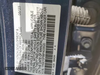 2023 Honda Accord Touring with VIN 1HGCY2F89PA033020, listed as a Copart auction lot 61122135 with 37,037 mi miles and Salvage title. Bid and sale history available at DreamBid. Image 12.