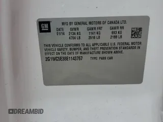 2014 Chevrolet Impala LTZ with VIN 2G1WC5E38E1143767, listed as a Copart auction lot 47768755 with 181,083 mi miles and Salvage Title. Bid and sale history available at DreamBid. Image 12.