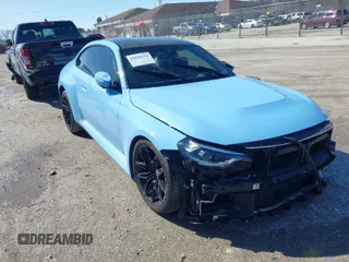 2023 BMW M2 with VIN 3MF13DM00P8D18677, listed as a IAAI auction lot 41835134 with 1 mi miles. Bid and sale history available at carsss.com. Image 1.