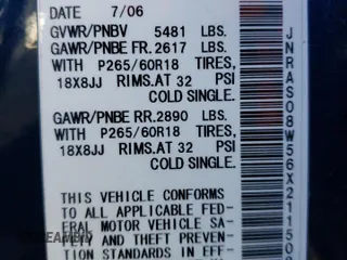 2006 Infiniti FX35 with VIN JNRAS08W56X211508, listed as a Copart auction lot 77450434 with 194,170 mi miles and Clean Title. Bid and sale history available at carsss.com. Image 14.