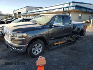 2019 Ram 1500 Laramie with VIN 1C6SRFDT9KN777070, listed as a Copart auction lot 87887465 with 68,480 mi miles and Salvage Title. Bid and sale history available at carsss.com. Image 1.