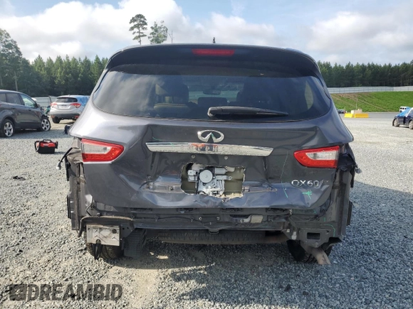2014 Infiniti QX60 with VIN 5N1AL0MN7EC502748, listed as a Copart auction lot 61034955 with 174,278 mi miles and Salvage title. Bid and sale history available at DreamBid. Image 6.