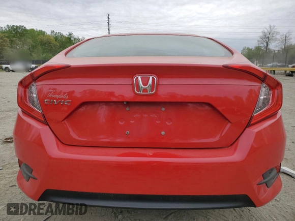 2016 Honda Civic EX with VIN 2HGFC2F77GH518504, listed as a Copart auction lot 53779945 with 158,932 mi miles and Salvage Title. Bid and sale history available at DreamBid. Image 6.