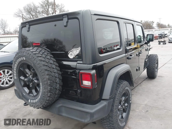 2021 Jeep Wrangler Unlimited Sport S with VIN 1C4HJXDG1MW856944, listed as a IAAI auction lot 41397210 with 39,471 mi miles. Bid and sale history available at carsss.com. Image 4.
