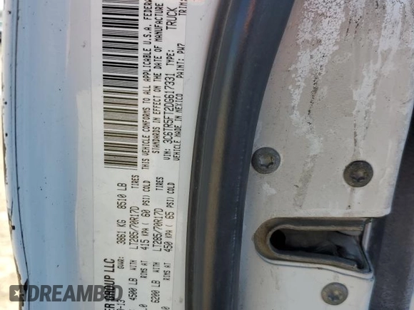 2013 Ram 2500 with VIN 3C6TR5FT2DG617331, listed as a Copart auction lot 46795315 with Not provided miles and Salvage title. Bid and sale history available at DreamBid. Image 14.